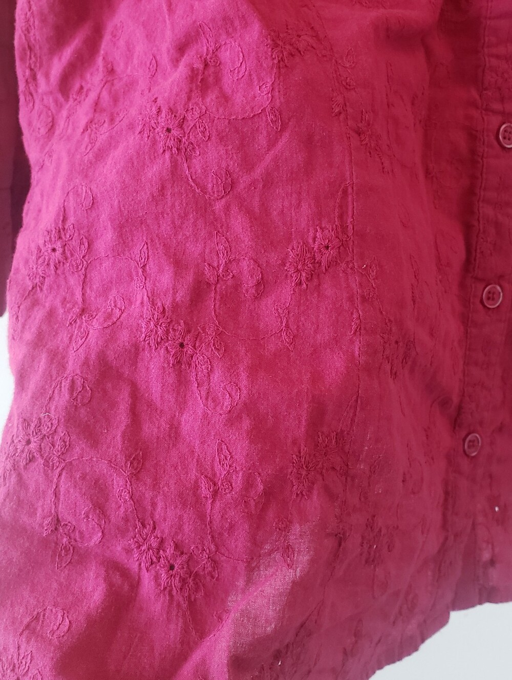 Embroidered Button-Front Top/Blouse - Picture 6 of 10